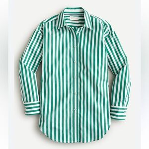 NWT J.Crew Relaxed Fit Button-Up Shirt in Green Stripe